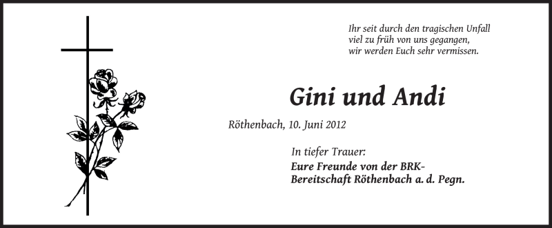  Traueranzeige für Martin,Cathérine,Virginia,Andreas Baßfeld,Dorn,Kusch,Wilhelm vom 14.06.2012 aus Pegnitz-Zeitung